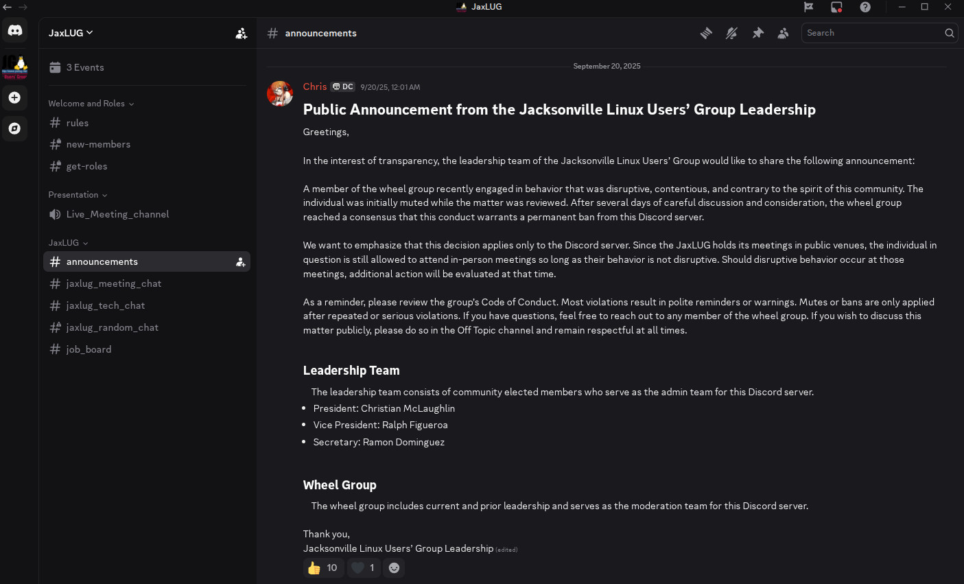 Christian McLaughlin Banning William from Discord Only