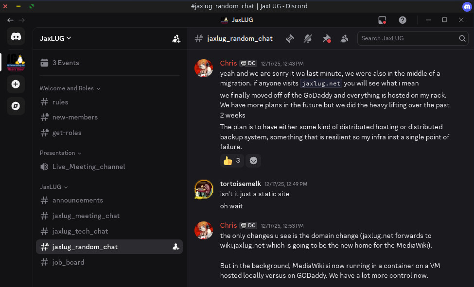Christian Announcement of Self-Hosted Wiki