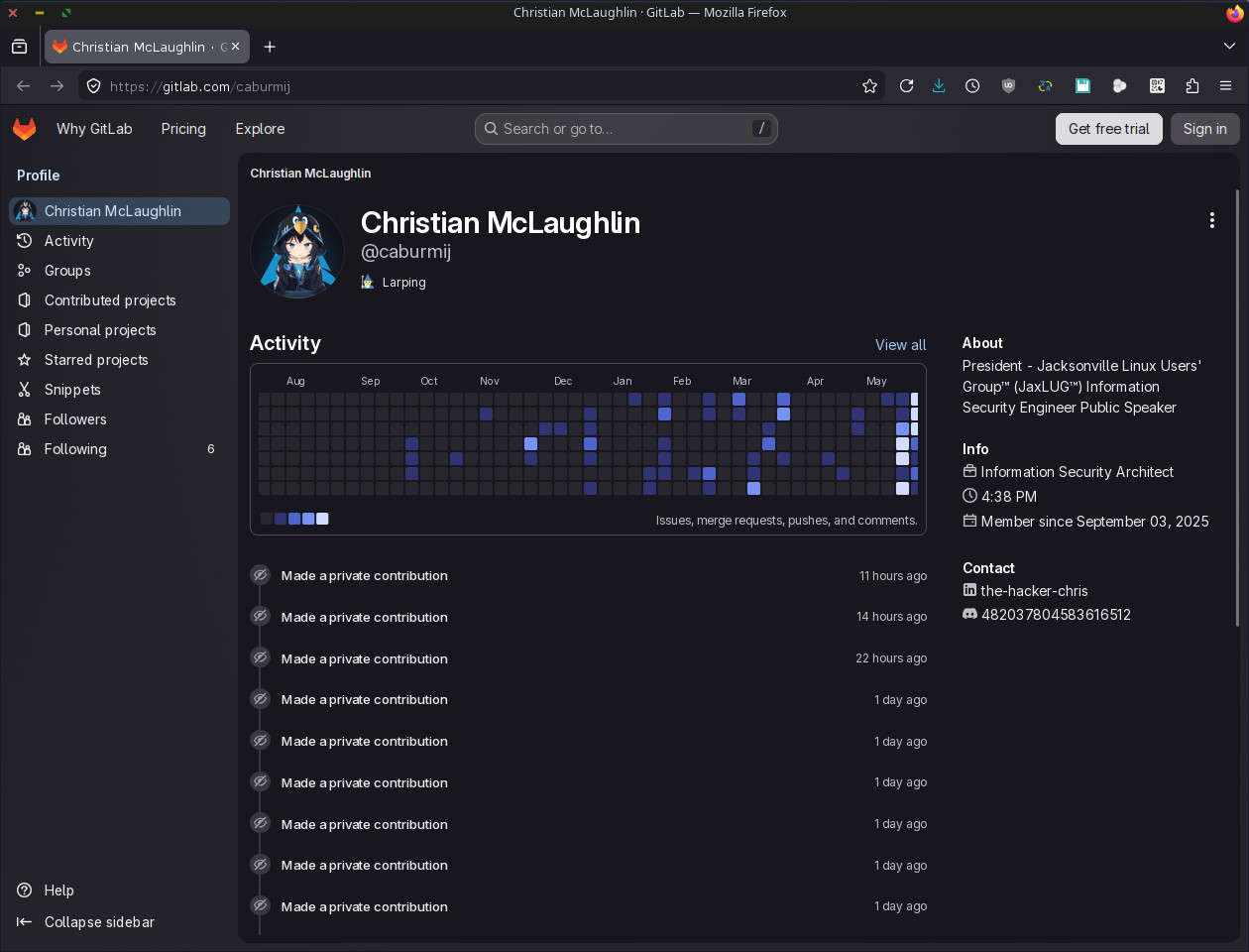 2026-06-26 Christian McLaughlin Gitlab Account using TM