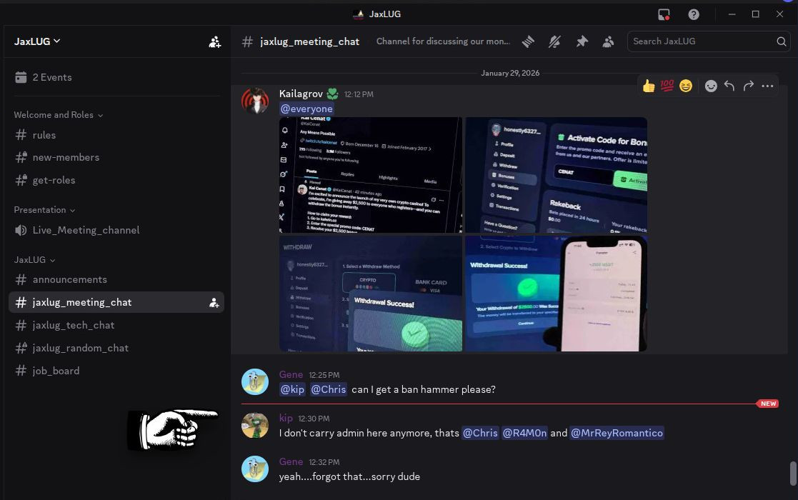 Dan Bidleman admitting to giving up admin privileges