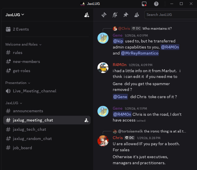 Gene Cronk confirming Dan Bidleman transferred admin