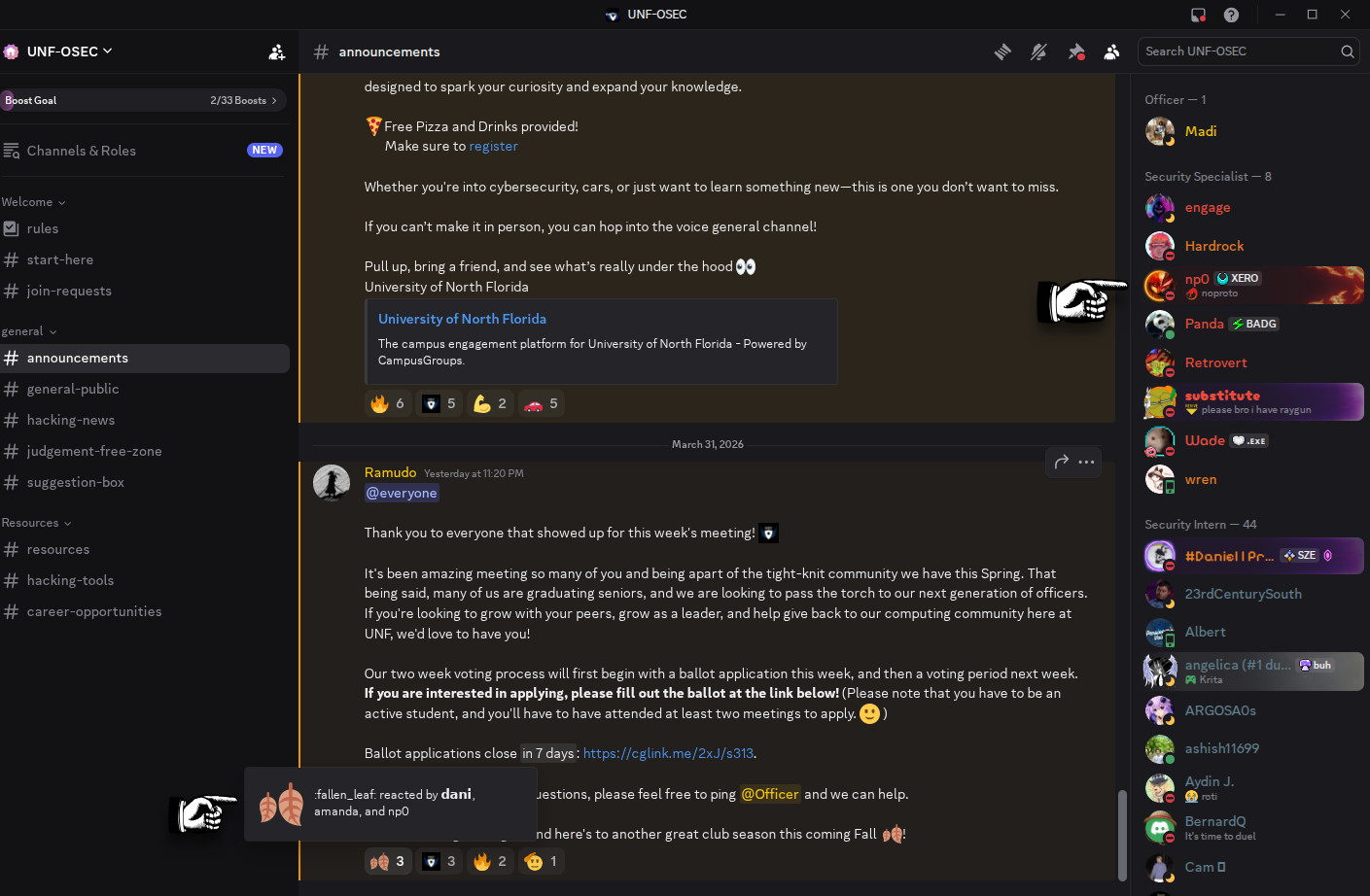 2026-03-31 UNF OSEC Discord Server Nathan Reacting to Election Post 1
