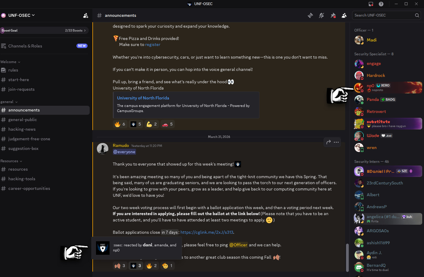 2026-03-31 UNF OSEC Discord Server Nathan Reacting to Election Post 2