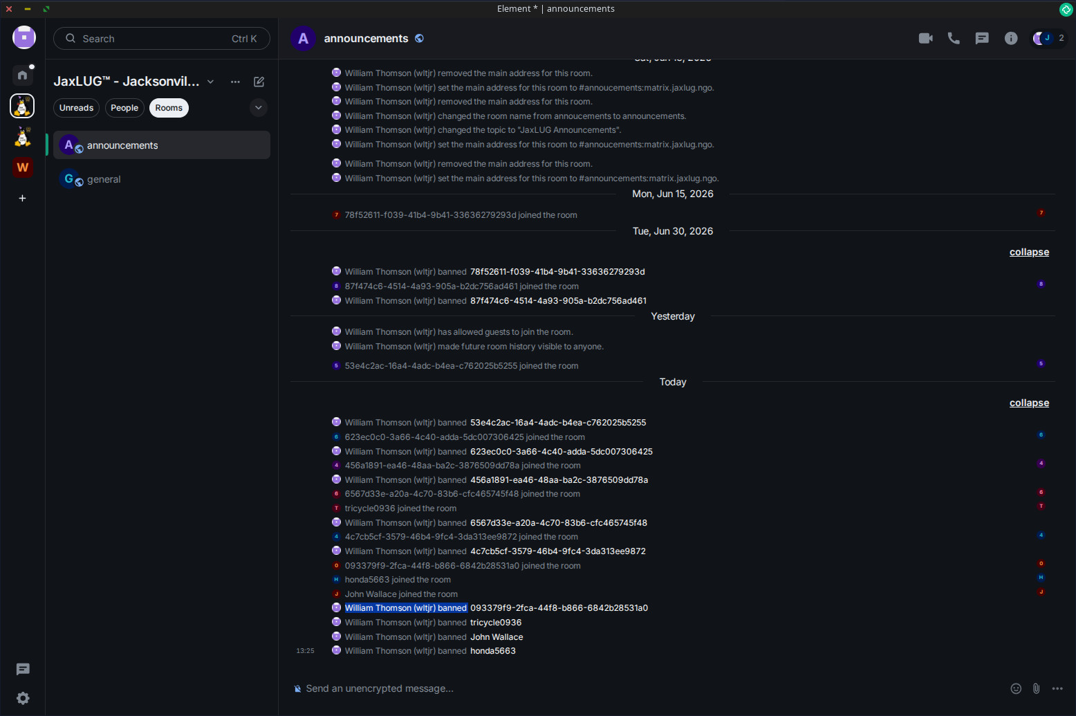 Jealous Hating Trolls matrix.jaxlug.ngo homeserver account abuse