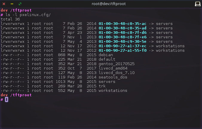 PXELINUX configuration files