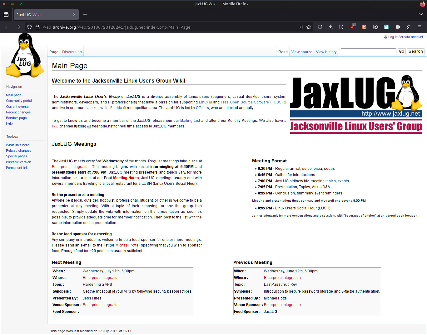 Archive.org July 23rd, 2013 http://www.jaxlug.net/