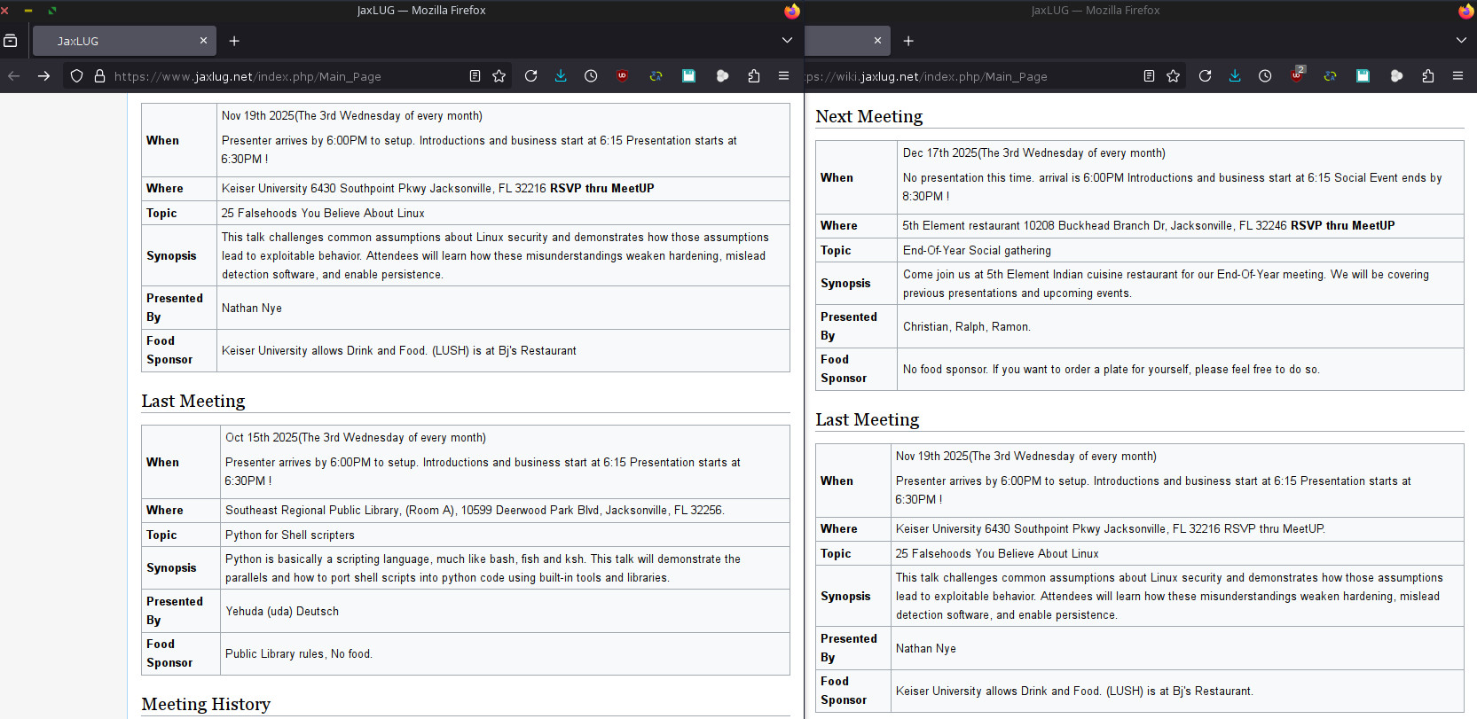 December 23rd, 2025 https://wiki.jaxlug.net/ vs https://www.jaxlug.net/